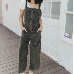 Carly Jean Los Angeles Henley Corduroy Jumpsuit/Overalls